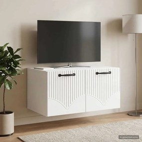 VidaXL Τοποθετούμενος στον τοίχο τηλεοπτικός ερμάριος Γυαλιστερό Λευκό
