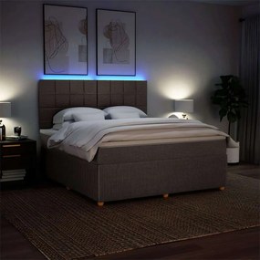 vidaXL Κρεβάτι Boxspring με Στρώμα Taupe 180x200 εκ. Υφασμάτινο