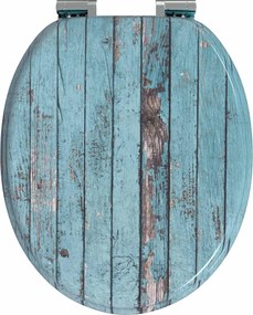 vidaXL Μαλακή κλειστή λεκάνη Μπλε 44 x 38 εκ. Πίνακας MDF