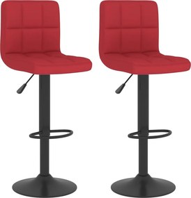 vidaXL Σκαμπό Μπαρ 2 τεμ. Μπορντό Υφασμάτινα