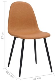 Καρέκλες Τραπεζαρίας 4 τεμ. Αν. Καφέ 45x53,5x83 εκ. Συνθ. Δέρμα - Καφέ