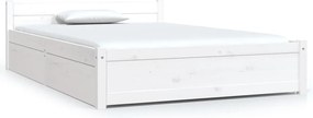 vidaXL Πλαίσιο Κρεβατιού με Συρτάρια Λευκό 120x190 εκ. Small Double