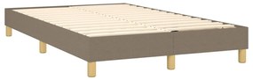 vidaXL Κρεβάτι Boxspring με Στρώμα &amp; LED Taupe 120x200 εκ. Υφασμάτινο