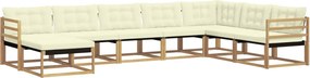 vidaXL Σειρά Καναπέ Εξωτερικού με μαξιλάρι 8 pcs Λευκό και Κρεμ