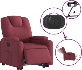 vidaXL Πολυθρόνα Ηλεκτρική Ανακλ. Μπορντό Υφασμάτινη