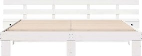 vidaXL Σκελετός Κρεβατιού Λευκό 200 x 200 cm Στερεά ξυλεία πεύκου