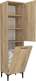 Ντουλάπι με καλάθι απλύτων Singa Megapap χρώμα sepet oak 45x40x180εκ.