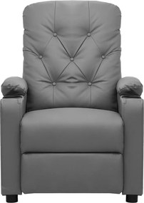vidaXL Πολυθρόνα Μασάζ Ηλεκτρική Γκρι από Συνθετικό Δέρμα