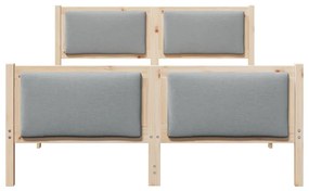 vidaXL Σκελετός Κρεβατιού με κεφαλάρι Ανοιχτό γκρι 160 x 200 cm ύφασμα