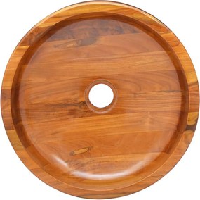 vidaXL Νιπτήρας Ø40 x 10 εκ. από Μασίφ Ξύλο Teak