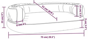 vidaXL Εργονομικό Κρεβάτι Σκύλου Σκούρο Μπλε 75 x 53 εκ. Συνθετ. Δέρμα