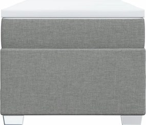 vidaXL Κρεβάτι Boxspring με Στρώμα Ανοιχτό Γκρι 100x200 εκ. Υφασμάτινο