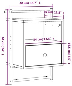 ΚΟΜΟΔΙΝΟ ΕΠΙΤΟΙΧΙΟ ΚΑΠΝΙΣΤΗ ΔΡΥΣ 40X30X61 ΕΚ. ΑΠΟ ΕΠΕΞΕΡΓ. ΞΥΛΟ 833437