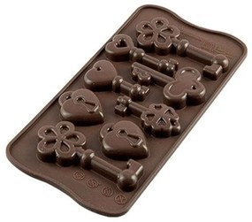 Φόρμα Σιλικόνης Για 8 Σοκολατάκια Choco Keys 22.133.77.0065 Brown Silikomart Σιλικόνη