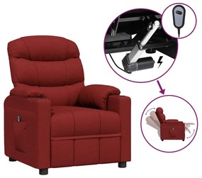 vidaXL Πολυθρόνα Ανακλινόμενη Ηλεκτρική Μπορντό Υφασμάτινη