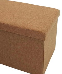 Σκαμπό-μπαούλο Greatness pakoworld ύφασμα μπεζ 76x38x38εκ