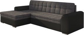 Γωνιακός καναπές Comfort-Αριστερή-Μαύρο - Γκρι
