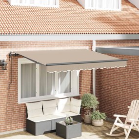 vidaXL Αναδιπλούμενη τέντα Μπεζ 250 x 200 cm ύφασμα