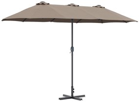 vidaXL Ομπρέλα Κήπου Taupe 380 x 196 x 235 εκ.