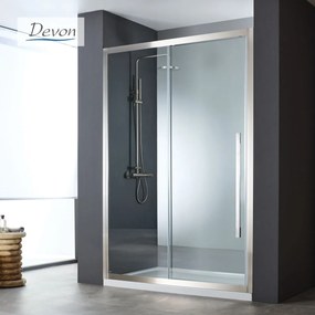 Συρόμενη πόρτα καμπίνας ντουζιέρας Noxx 160 ύψους 200εκ. ρυθμιζόμενη από 157 έως 159εκ. Devon Clean Glass AISI304 Inox SLN160C-111