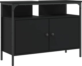 vidaXL Ντουλάπι Νιπτήρα Μπάνιου Μαύρο 80x30x60 εκ. Επεξεργασμένο Ξύλο