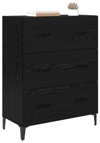 vidaXL Πλαϊνό γραφείο με συρτάρι Μαύρη Οξυά 69,5 x 34 x 90 εκ.