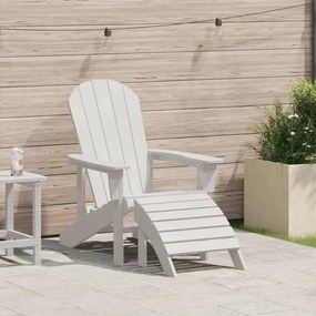 vidaXL Καρέκλα Adirondack με Ποδάρια Λευκή HDPE