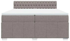 vidaXL Κρεβάτι Boxspring με Στρώμα Taupe 200x200 εκ. Υφασμάτινο