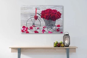 Εικόνα ποδήλατο γεμάτο τριαντάφυλλα - 90x60