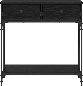 vidaXL Τραπέζι κονσόλας με συρτάρι Μαύρη δρυς 75 x 34,5 x 75 εκ