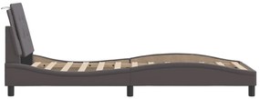 Πλαίσιο Κρεβατιού με Κεφαλάρι Γκρι 90x200 εκ. Συνθετικό Δέρμα - Γκρι