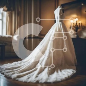 Σετ των 2 Intra Συλλεκτικό Ξύλινο Παζλ Plywood 4mm - Κομψή επίδειξη νυφικού σε διακοσμημένο δωμάτιο Σε Ξύλινο Κουτί - Διαστάσεις: 10x10 cm – 25 κομμάτια