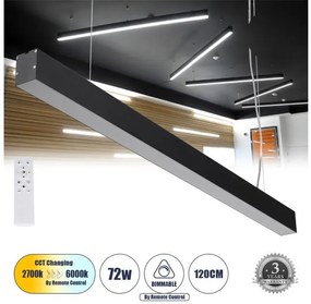 Κρεμαστό Φωτιστικό Οροφής LED 72W 8600lm ORION Globostar-61030-Μαύρο 61030