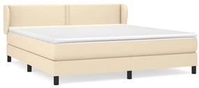 vidaXL Κρεβάτι Boxspring με Στρώμα Κρεμ 180x200 εκ. Υφασμάτινο