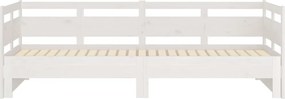 vidaXL Καναπές Κρεβάτι Συρόμενος Λευκός 2x(90x190) εκ. από Μασίφ Πεύκο