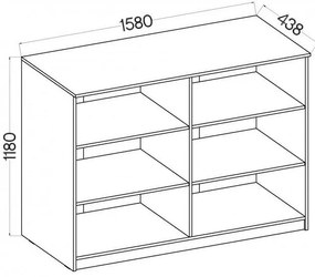 Βιβλιοθήκη Warrior 3x3 χαμηλή-Gkri