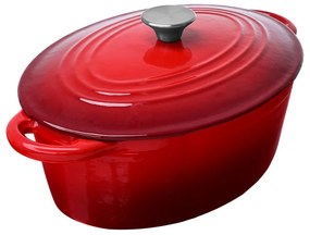 Estia 01-14599 Iron Γάστρα Μαντεμένια Με Εμαγιέ Επίστρωση 38.7x22.8x17.5, Κόκκινη