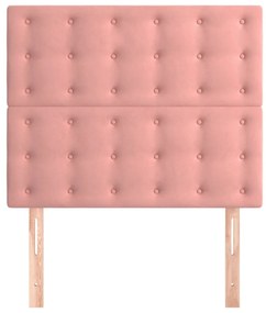 vidaXL Κεφαλάρια Κρεβατιού 2 τεμ. Ροζ 100x5x78/88 εκ. Βελούδινο
