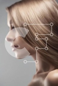 Intra Συλλεκτικό Ξύλινο Παζλ Plywood  4mm - Κομψό προφίλ γυναίκας με ξανθά μαλλιά Σε Ξύλινο Κουτί - Διαστάσεις Puzzle: 10x10 cm – 25 κομμάτια