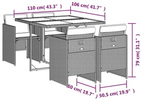 ΣΕΤ ΤΡΑΠΕΖΑΡΙΑΣ ΚΗΠΟΥ 5 ΤΕΜ. ΜΠΕΖ ΣΥΝΘΕΤΙΚΟ ΡΑΤΑΝ ΜΕ ΜΑΞΙΛΑΡΙ 3277671