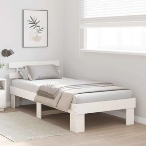 vidaXL Σκελετός Κρεβατιού Λευκό 90 x 190 cm Στερεά ξυλεία πεύκου
