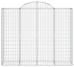 Συρματοκιβώτια Τοξωτά 20 τεμ. 200x50x160/180 εκ. Γαλβαν. Ατσάλι - Ασήμι