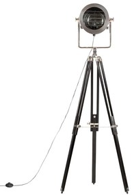vidaXL Φωτιστικό Δαπέδου Προβολέας Τρίποδο Μαύρο 171 εκ. Ξύλο Μάνγκο