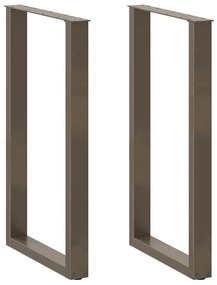 Πόδια Τραπεζιού Μπαρ σε Σχήμα U, 2 τεμ., Φυσικό Ατσάλι 60x(100-101) εκ. Ατσάλι