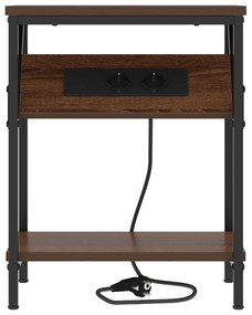 vidaXL Κομοδίνο Καφέ δρυς 38 x 30 x 48 εκ. Επεξεργασμένο ξύλο
