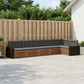 vidaXL Σειρά Καναπέ Εξωτερικού 6 pcs Φυσικό και Ανθρακί