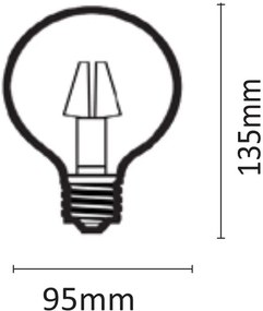 Λαμπτήρας LED Filament InLight E27 G95 12W 4000K