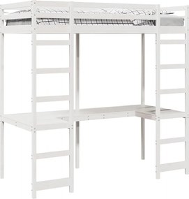 vidaXL Σκελετός κρεβατιού σοφίτας Λευκό 90 x 190 cm