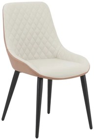 Intrahome Καρέκλα Komme Intrahome μπεζ-καφέ pu με πόδι μαύρο μέταλλο 49x57x84εκ | SKU: INTRAPA-471111112