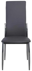 Καρέκλα FRESH K/D Χρώμιο/Pvc Γκρι 45x52x100cm (Σετ 4 ΤΕΜ)